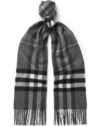 Burberry Fringed Checked Cashmere Scarf