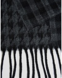 Asos Scarf In Charcoal Patchwork Check