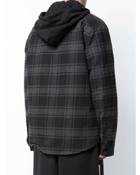 Off-White Hooded Checked Flannel Jacket