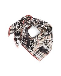 Burberry Scribble Vintage Check Silk Square Scarf