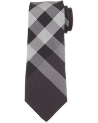 Burberry Beat Check Silk Tie Charcoal