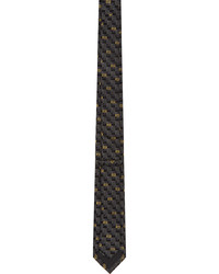 Fendi Black Yellow Silk Forever Tie