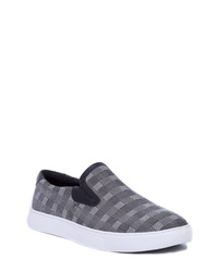 Charcoal Check Slip-on Sneakers