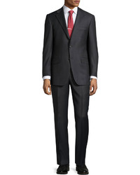 Hickey Freeman Classic Fit Lindsey Mini Check Two Piece Suit Charcoal Gray