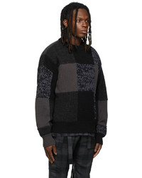 Sacai Grey Black Buffalo Check Sweatshirt