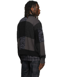 Sacai Grey Black Buffalo Check Sweatshirt