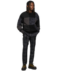 Sacai Grey Black Buffalo Check Sweatshirt