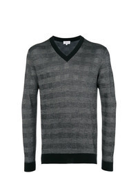 Charcoal Check V-neck Sweater