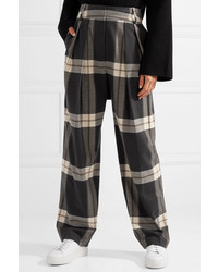 By Malene Birger Lorrany Checked Felt Wide Leg Pants