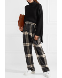 By Malene Birger Lorrany Checked Felt Wide Leg Pants