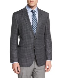 Hugo Boss Boss Jorden Mini Check Slim Fit Wool Sport Coat Gray