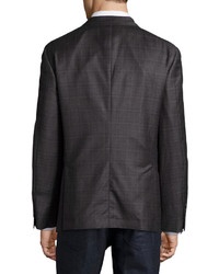 Brunello Cucinelli Checked Wool Jacket Grey