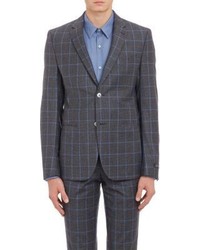Barneys New York Puppytooth Windowpane Check Renzo Two Button Sportcoat