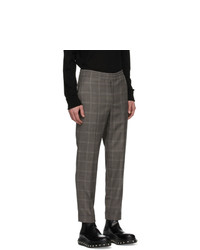 Neil Barrett Grey Wool Check Trousers