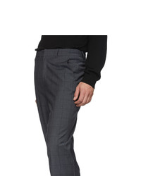 Tibi Ssense Grey Wool Windowpane Check Trousers