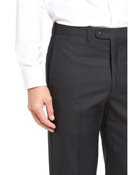 JB Britches Flat Front Check Wool Trousers