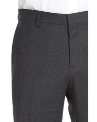BOSS Genesis Flat Front Check Stretch Wool Trousers
