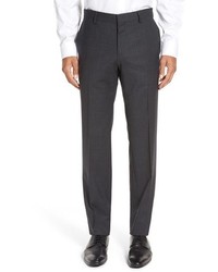 BOSS Genesis Flat Front Check Stretch Wool Trousers