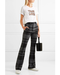 Markus Lupfer Kennedy Checked Wool Bootcut Pants