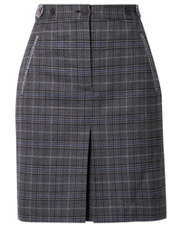 Charcoal Check Wool Mini Skirt