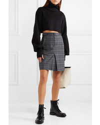 Rag & Bone Meki Checked Wool Blend Mini Skirt