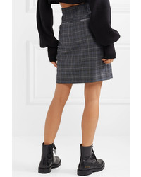 Rag & Bone Meki Checked Wool Blend Mini Skirt