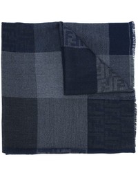 Charcoal Check Wool Scarf