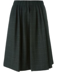 Charcoal Check Wool Skirt