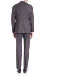 Armani Collezioni Checkered Long Sleeve Wool Suit