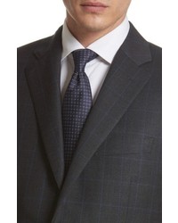 Canali Classic Fit Windowpane Wool Suit