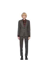 Dries Van Noten Grey Checked Straight Suit