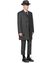 Thom Browne Grey Hairline Overcheck Classic Suit