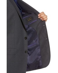 Ted Baker London Jay Trim Fit Windowpane Wool Suit