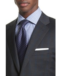 Canali Siena Classic Fit Windowpane Wool Suit