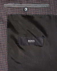 Hugo Boss Slim Fit Genesis Check Two Piece Suit Open Gray