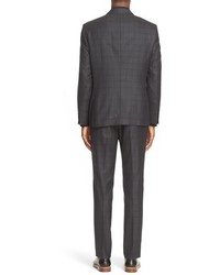 John Varvatos Star Usa Trim Fit Check Wool Silk Suit