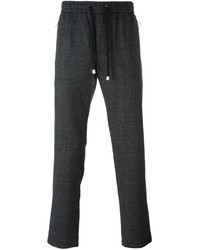 Charcoal Check Wool Sweatpants