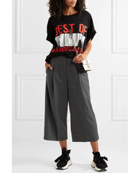 McQ Alexander McQueen Cropped Prince Of Wales Checked Wool Wide Leg Pants