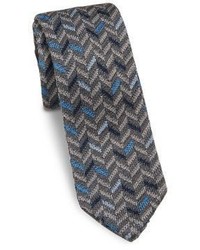 hook + ALBERT Multi Toned Chevron Knit Silk Tie