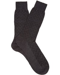 Pantherella Chalcot Chevron Knit Cotton Blend Socks
