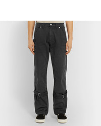 BILLY Charcoal Buckled Cotton Canvas Trousers