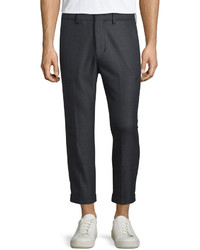 Vince City Cropped Chino Trousers Charcoal