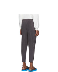 Homme Plissé Issey Miyake Grey Tapered Cropped Trousers