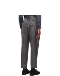4SDESIGNS Grey Triple Pleat Trousers