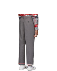 Thom Browne Grey Twill Cavalry Chino Trousers