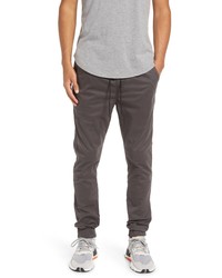 KUWALLA Midweight Stretch Cotton Chino Joggers In Charcoal At Nordstrom