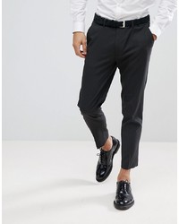 ASOS DESIGN Skinny Cropped Smart Trousers In Charcoal