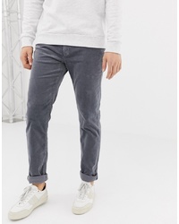 United Colors of Benetton Slim Fit Cord Trousers With Stretch In Grey