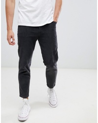 Celio Straight Fit Cord Trousers In Grey