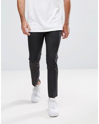 ASOS DESIGN Super Skinny Cropped Smart Trousers In Charcoal